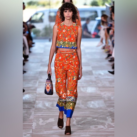 NWT Tory Burch Dayton Crop Pant in Samba Batik Floral - Picture 5 of 14